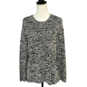 INC 1X black and white crew neck sweater EUC